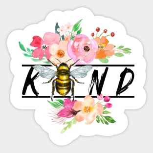 Bee Kind floral design Sticker